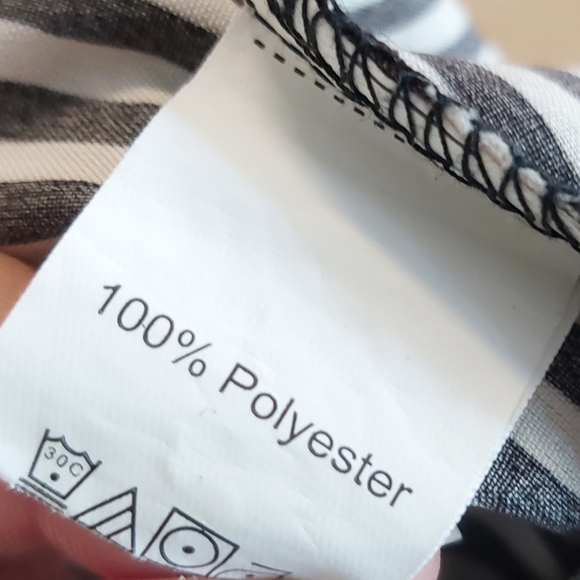 Shein Plus Size 5X Black & White Striped Ruffle Peplum V-Neck Casual Blouse - Picture 10 of 12